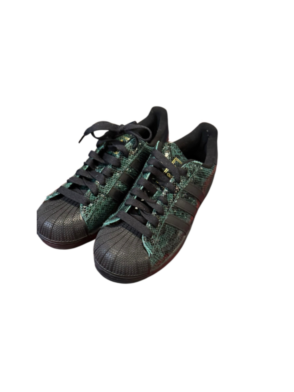 Women's Adidas Superstar Sneakers Size 7.5 Green Black